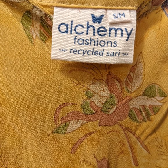 Alchemy Fashions Sari Silk Spaghetti Strap Summer Dress - Picture 3 of 4